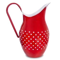 Dzbanek emaliowany czerwony w grochy TECKA 2,5 l