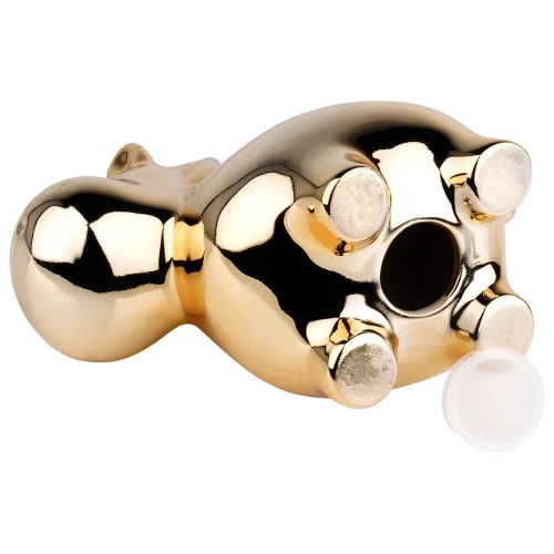 Skarbonka ceramiczna złota lustrzana 18x10,5 cm