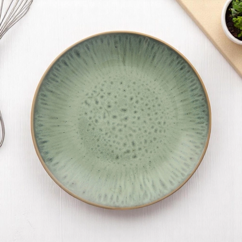 Talerz deserowy ceramiczny zielony GLAZE 20,5 cm