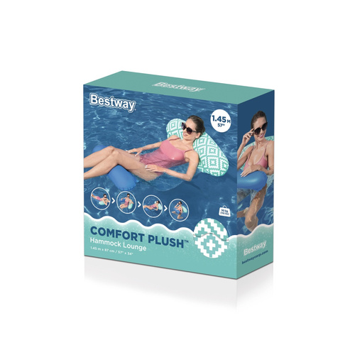 Bestway Fotel do pływania leżak hamak wodny Comfort Plush 145x87 cm 43555