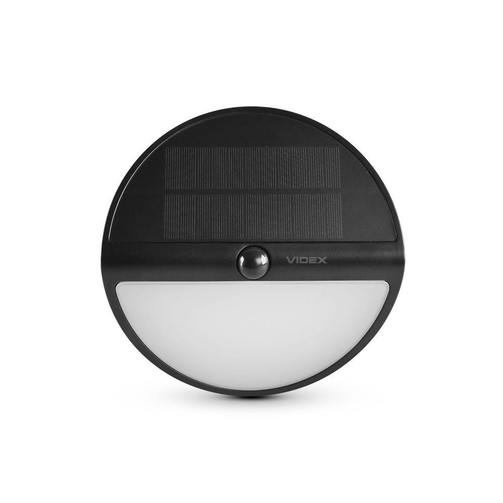 SOLARNA LAMPA ŚCIENNA LED Z CZUJNIKIEM RUCHU VIDEX 500Lm 5000K czarna