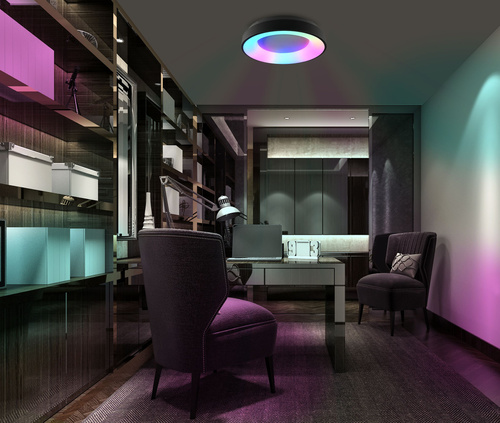 Plafon Lampa sufitowa Videx LED 72W 4700lm CCT RGB 120° Natynkowa Czarna