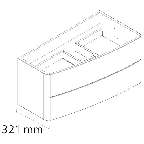 Szafka łazienkowa dąb górski 2-szufladowa 99,2 cm LANZET Classico
