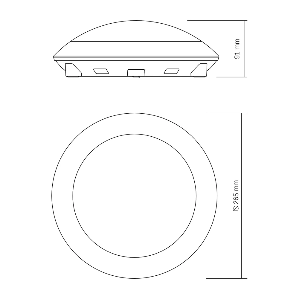 Plafon sufitowy z czujnikiem mikrofalowym 30W IP65 czarny