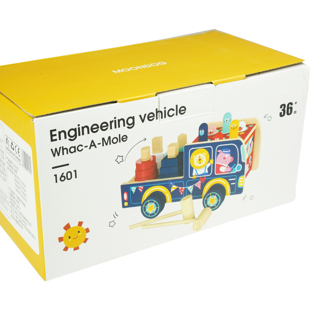 Drewniane autko Kostka Sorter klocki przebijanka