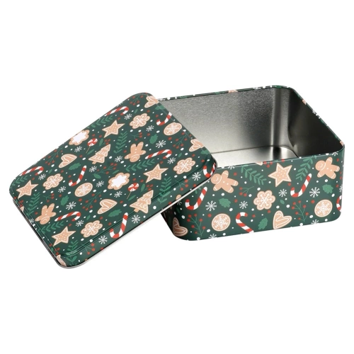 Pojemnik na ciastka metalowy puszka świąteczna 15x15x6,5 cm