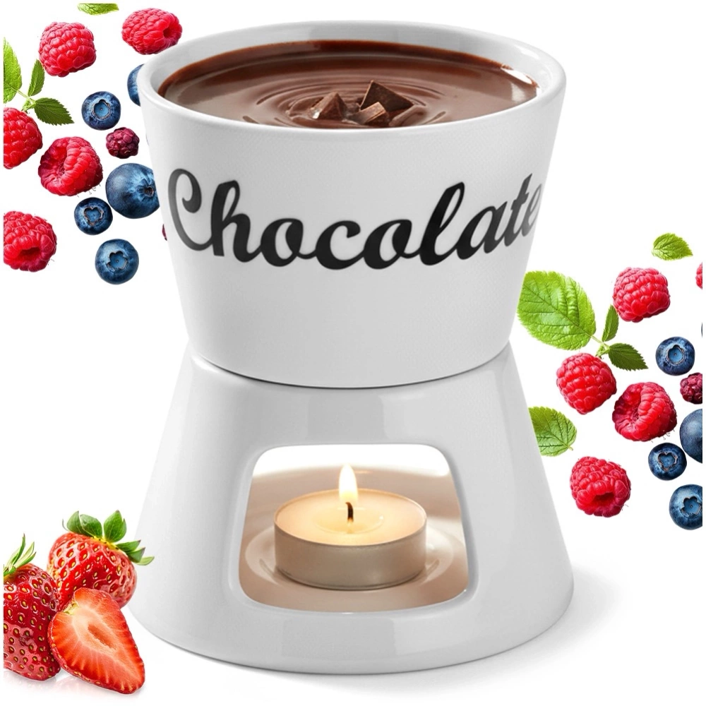 Zestaw do fondue porcelanowy 4 el.