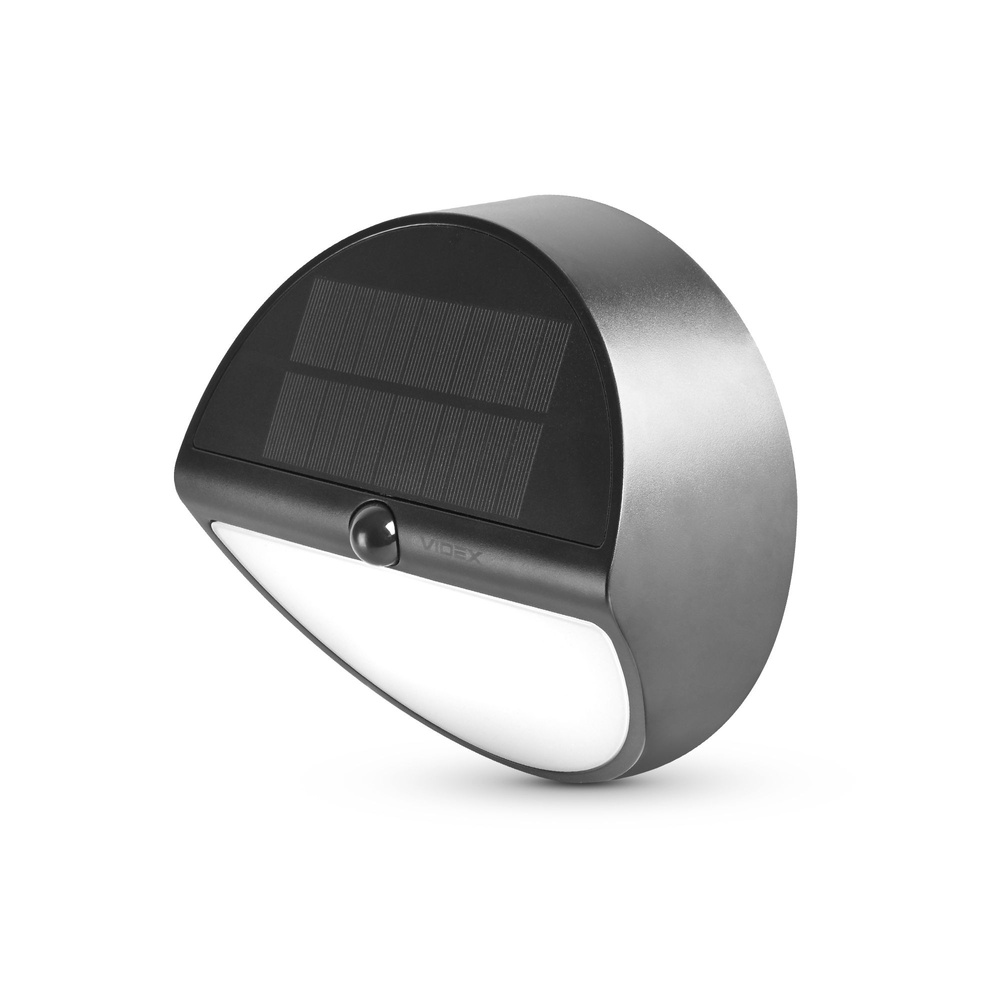 SOLARNA LAMPA ŚCIENNA LED Z CZUJNIKIEM RUCHU VIDEX 500Lm 5000K czarna