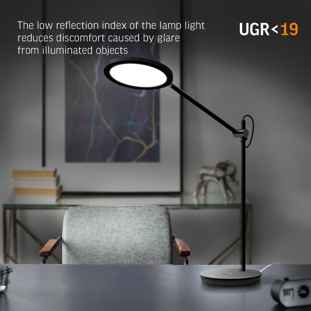 Lampa biurkowa LED ściemnialna VIDEX TF15B 20W 4100K czarna