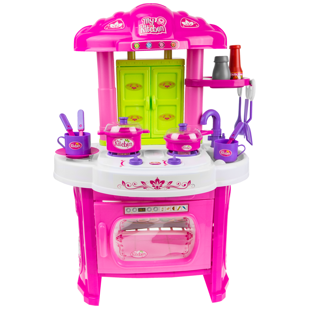 Duża kuchnia z szafką Akcesoria Dźwięki i Światła garnki