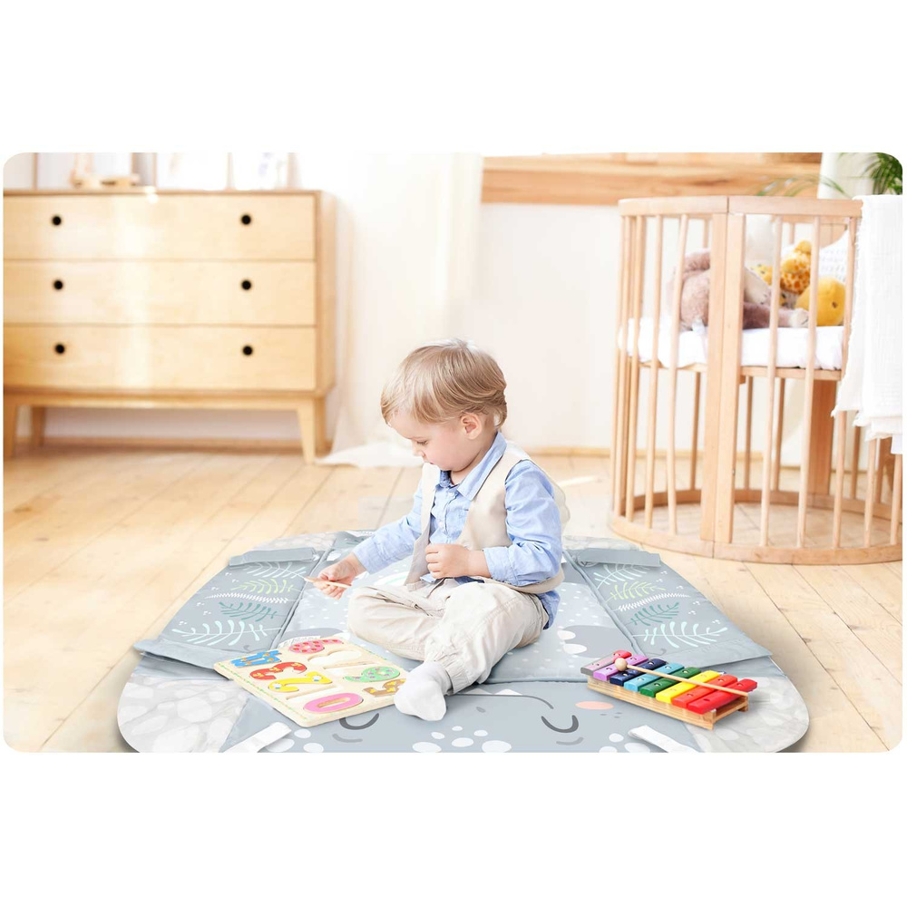 Interaktywna Mata Edukacyjna 3w1 Królestwo Zwierząt 110 x 100 cm