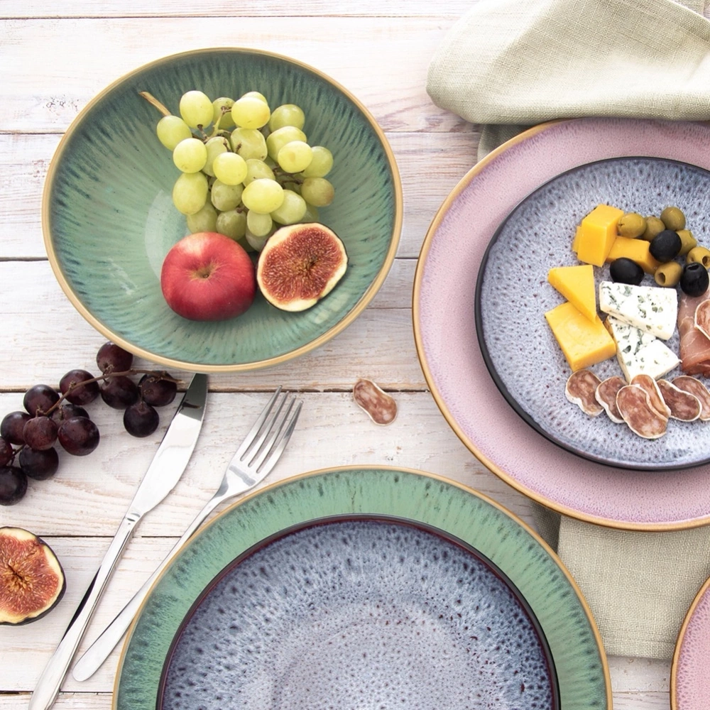 Talerz obiadowy głęboki ceramiczny zielony GLAZE 20,5 cm, 900 ml