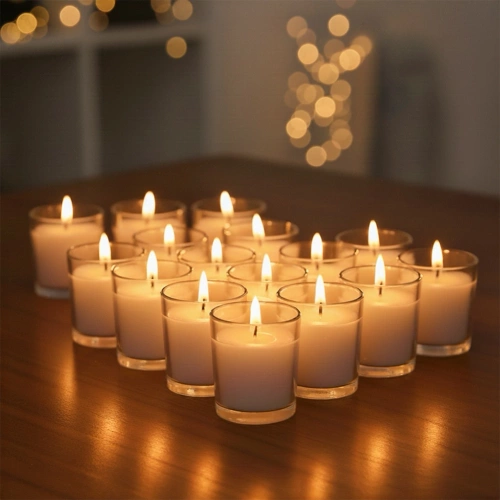 Świece szklane białe bezzapachowe 16 szt.