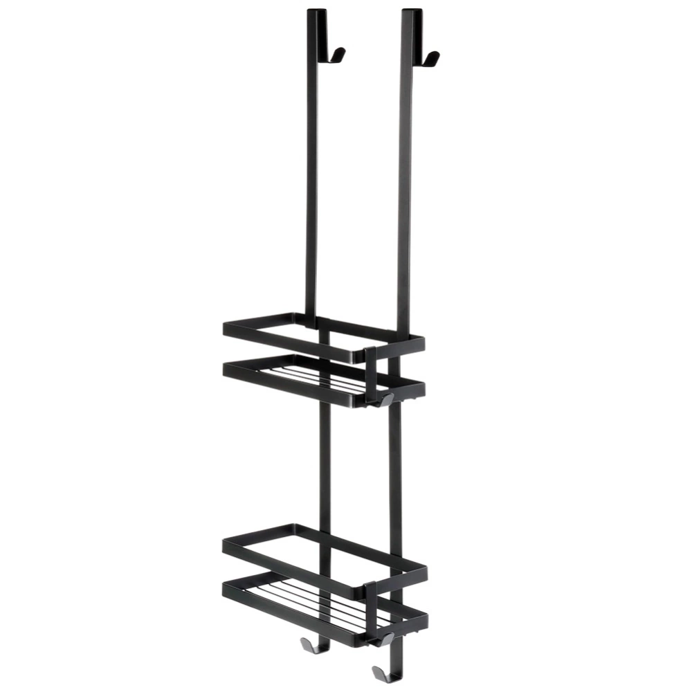 Półka pod prysznic metalowa czarna zawieszana 23x10,5x75 cm