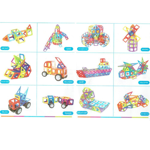 Klocki konstrukcyjne magnetyczne zestaw box 58 szt