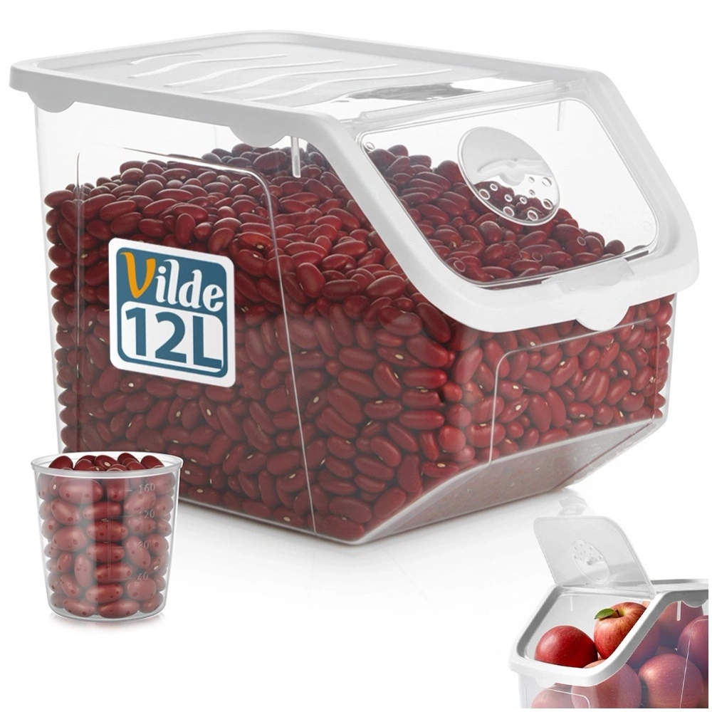 Pojemnik na warzywa i owoce z pokrywką przezroczysty 12 l