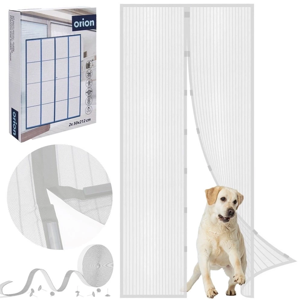 Moskitiera na drzwi biała z magnesem 208x100 cm