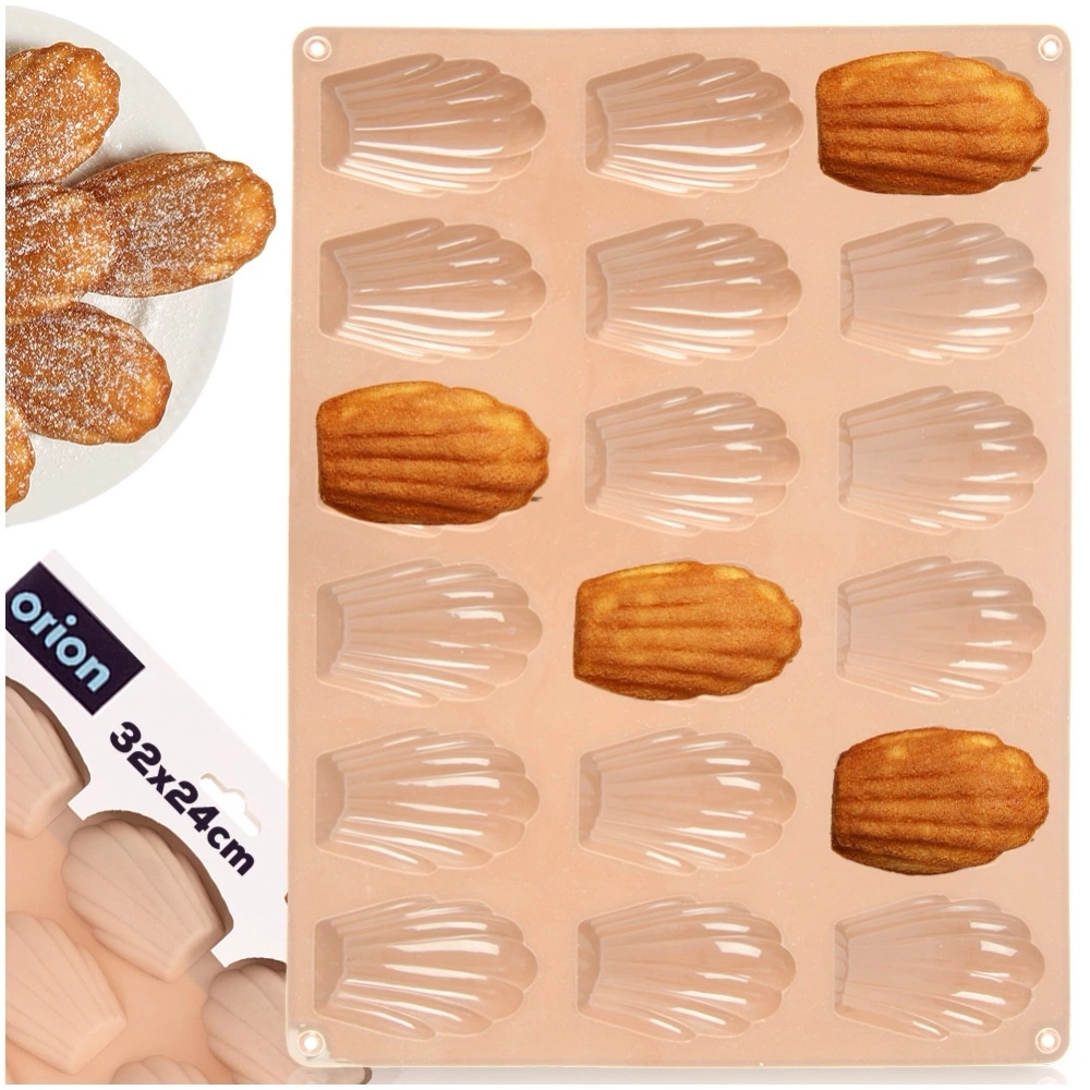 Forma do ciastek silikonowa beżowa muszelki 32x24,5 cm