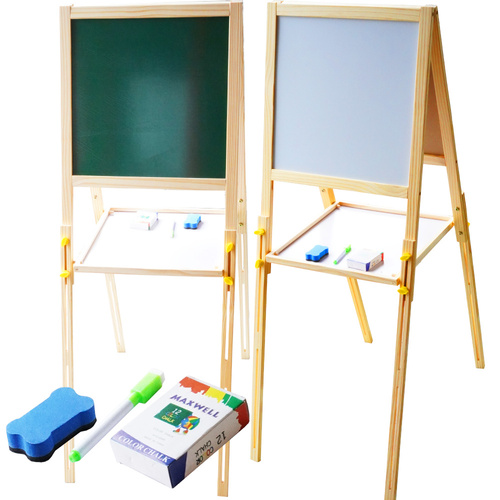 2w1 Dwustronna tablica  magnetyczna kredowa drewniana duża