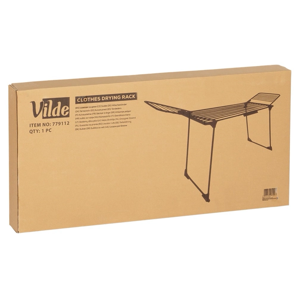 Suszarka na pranie metalowa czarna rozsuwana XXL 204-260x56x103 cm