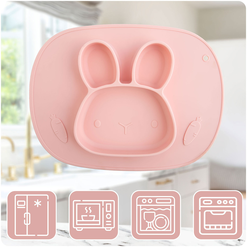 Talerzyk dla dzieci silikonowy do karmienia Królik 