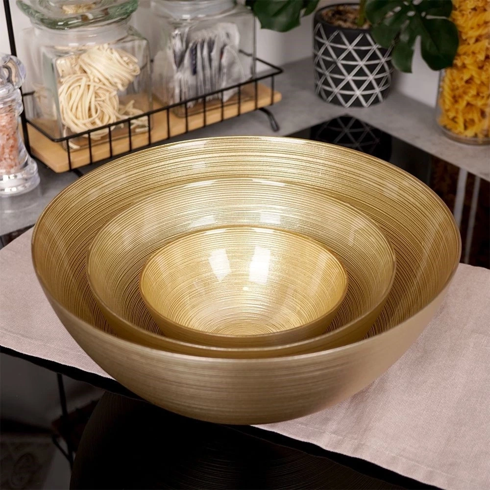 Miska szklana złota 15 cm, 600 ml