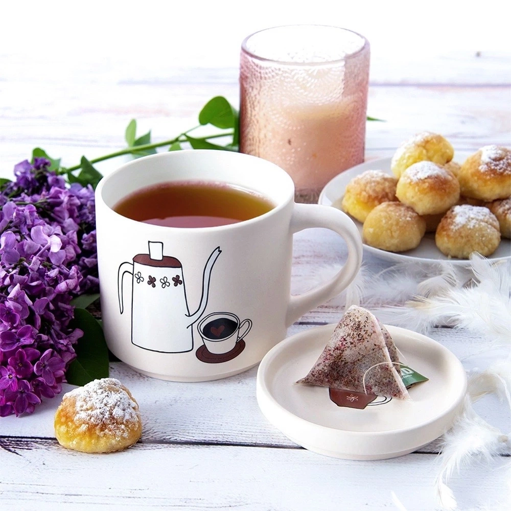 Kubek z pokrywką porcelanowy 420 ml