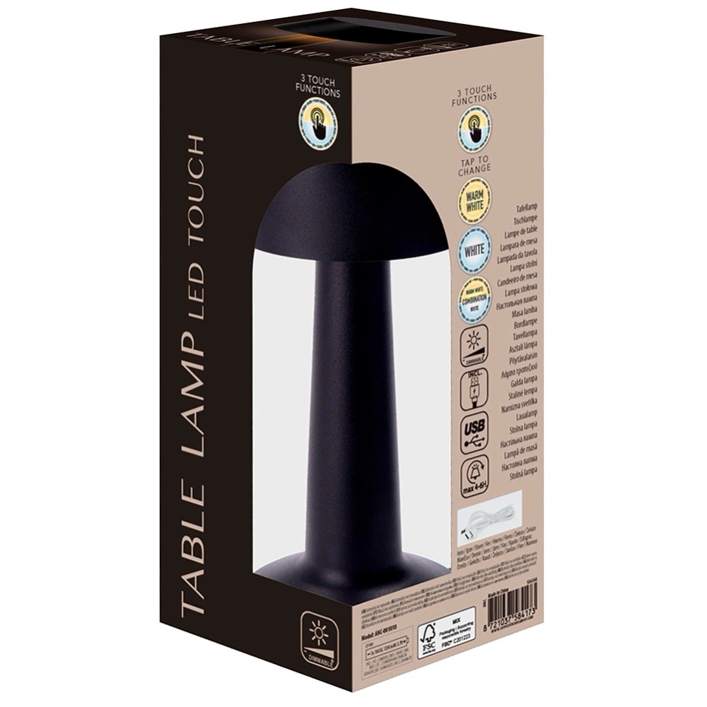 Lampka stołowa czarna 21 LED 21 cm