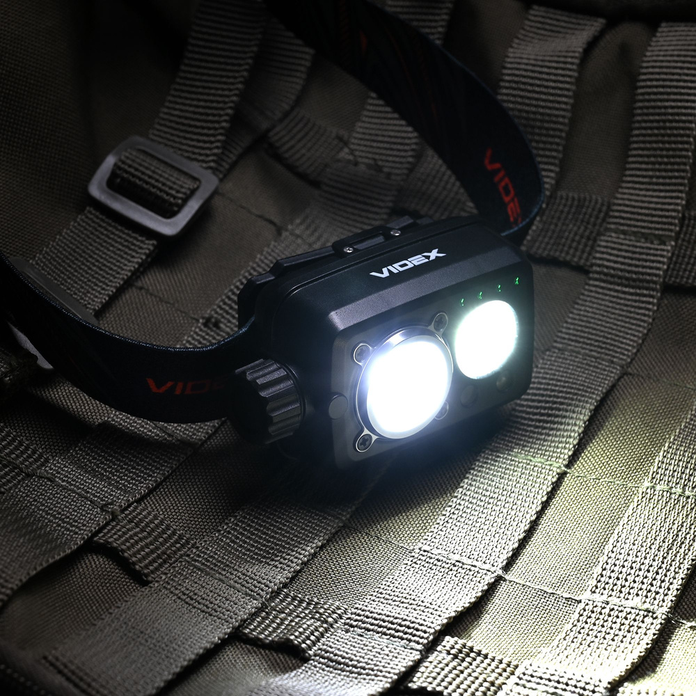Latarka czołowa Videx LED 600lm IP55 sterowanie gestem 7 trybów zasięg 185m