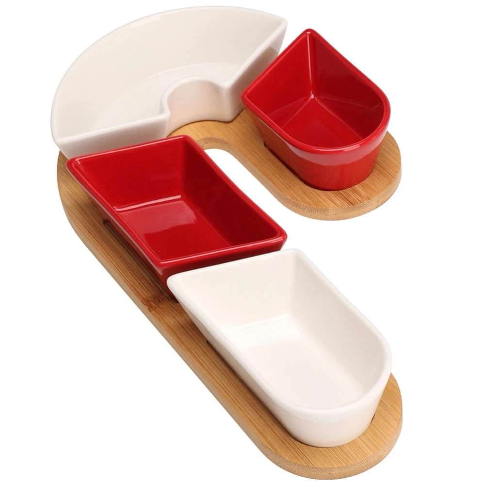 Miseczki na przekąski ceramiczne na tacy 5 el.