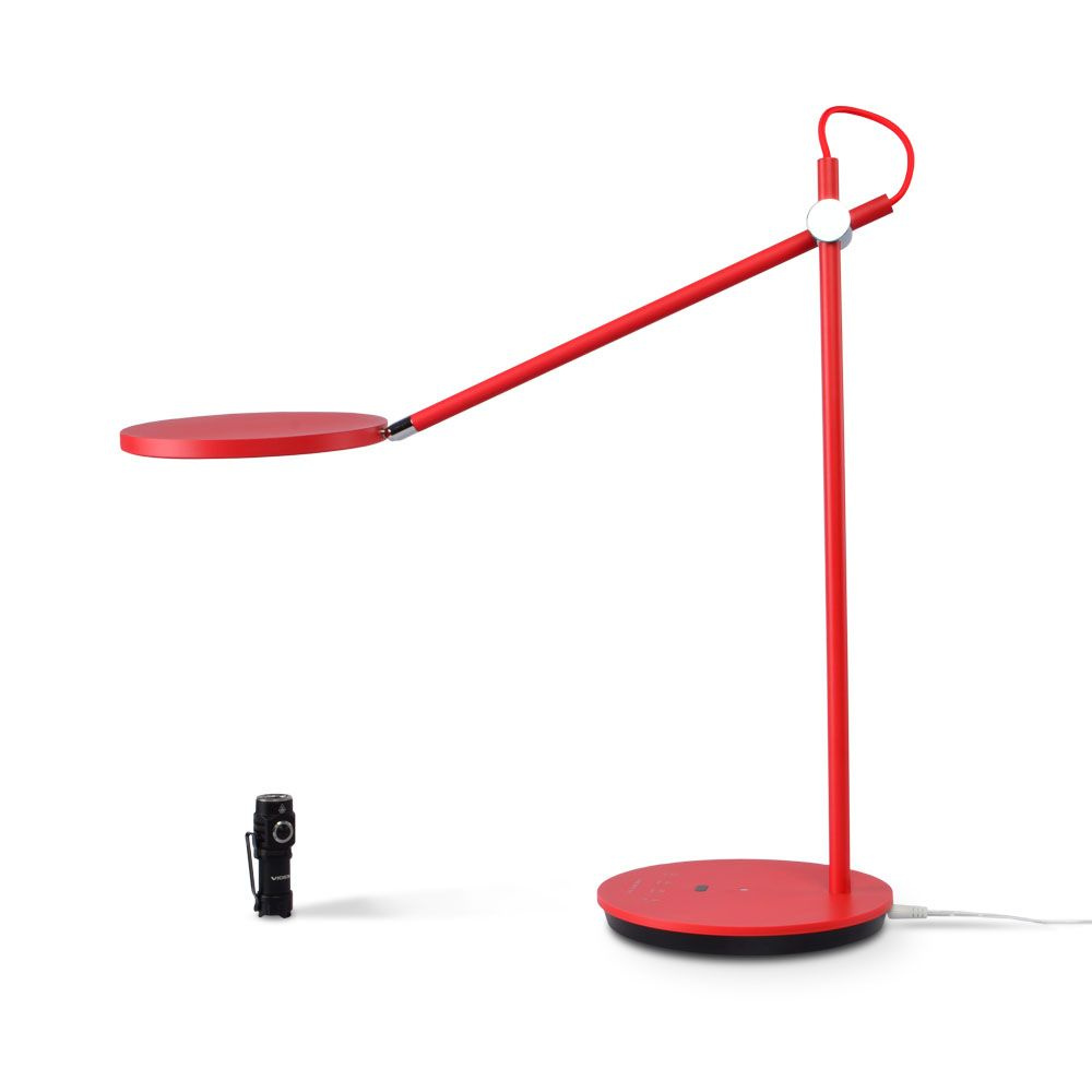 Lampa biurkowa LED ściemnialna VIDEX TF15R 20W 4100K czerwona