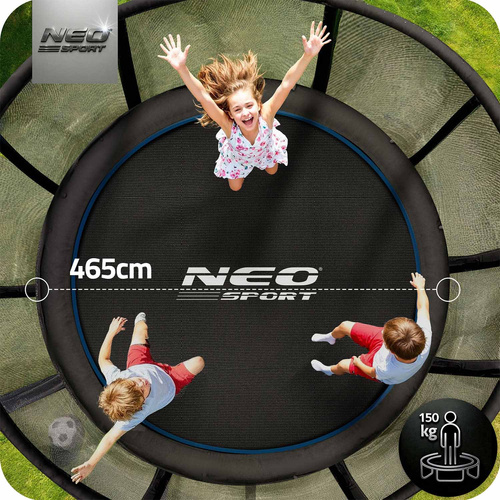 Trampolina ogrodowa 15ft/465cm z siatką zewnętrzną i drabinką Neo-Sport