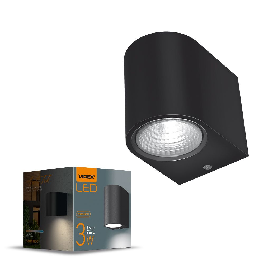 Oprawa elewacyjna VIDEX-3W-PELLE-BLACK