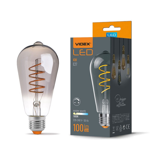 Żarówka Videx LED E27 Edison 4W 100lm 1800K Ciepła 360° Dymiona Ściemnialna