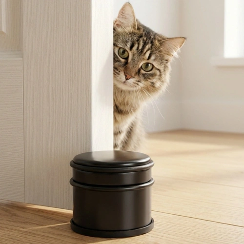 Stoper do drzwi stalowy czarny 9,5 cm