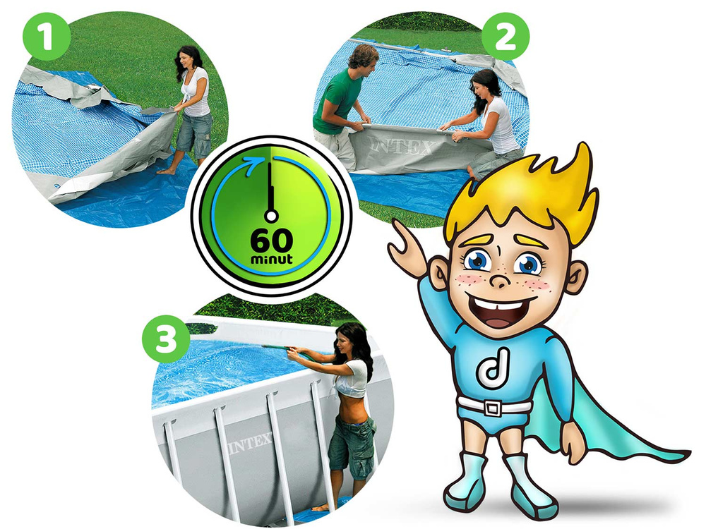 Basen ogrodowy stelażowy 488 x 244 x 107 cm INTEX 26792