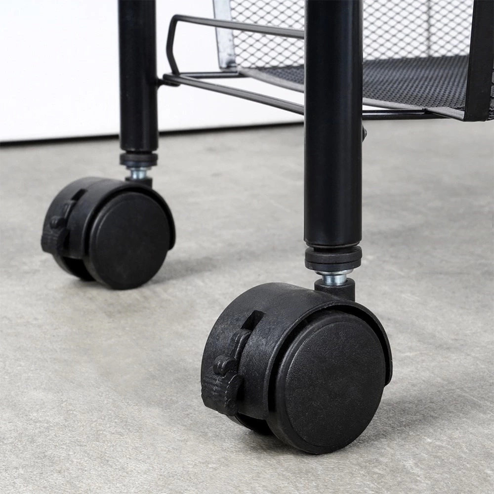 Wózek do przechowywania metalowy czarny 3-poziomowy