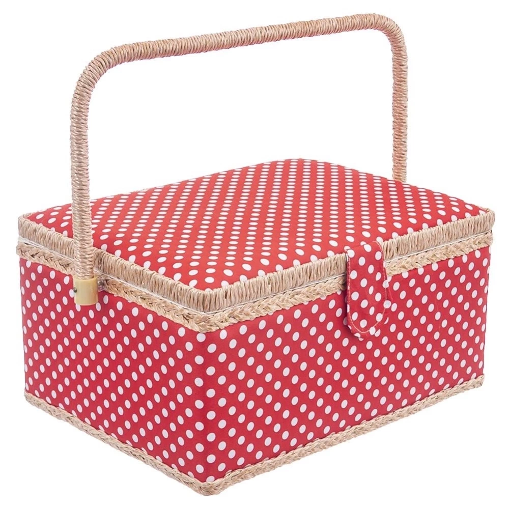 Niciarka czerwona w grochy 24x18x12 cm