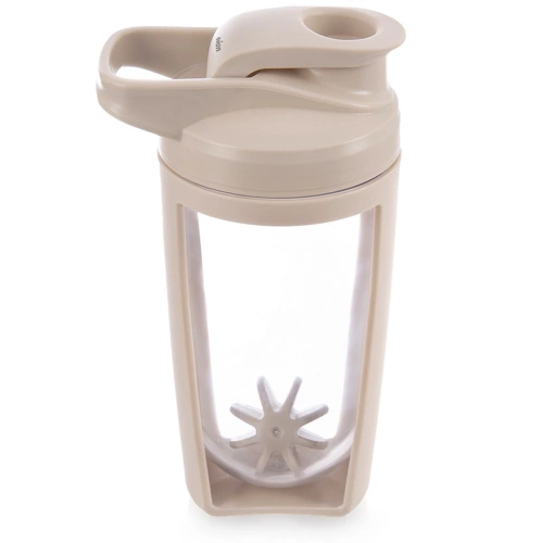 Shaker treningowy z kulką tritan beżowy szczelny 700 ml