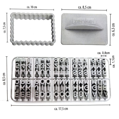 Stempel do ciastek i masy cukrowej z literkami + znaki specjalne ZENKER 44827