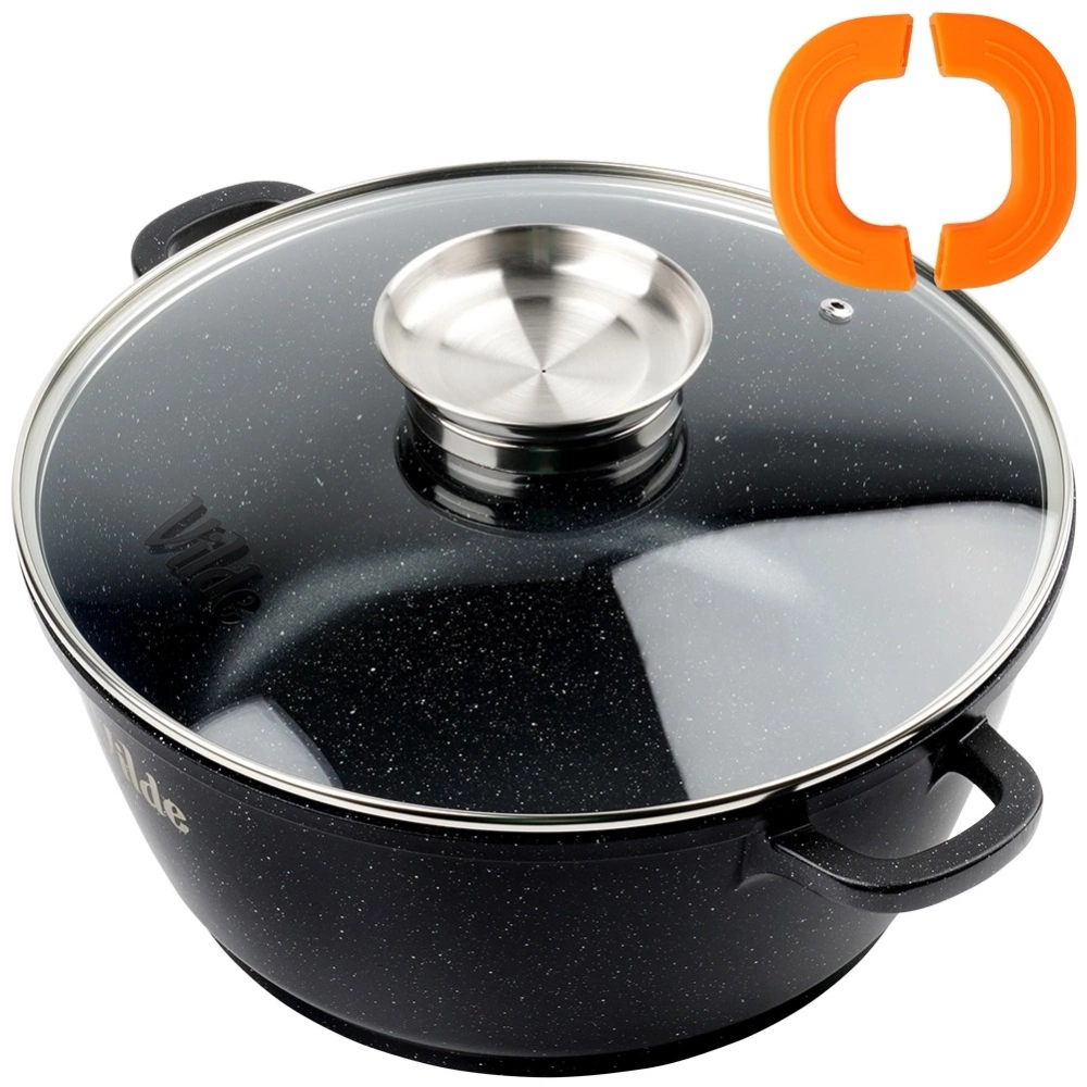 Garnek granitowy ze szklaną pokrywką TERRUNA AROMA 28 cm, 5,8 l