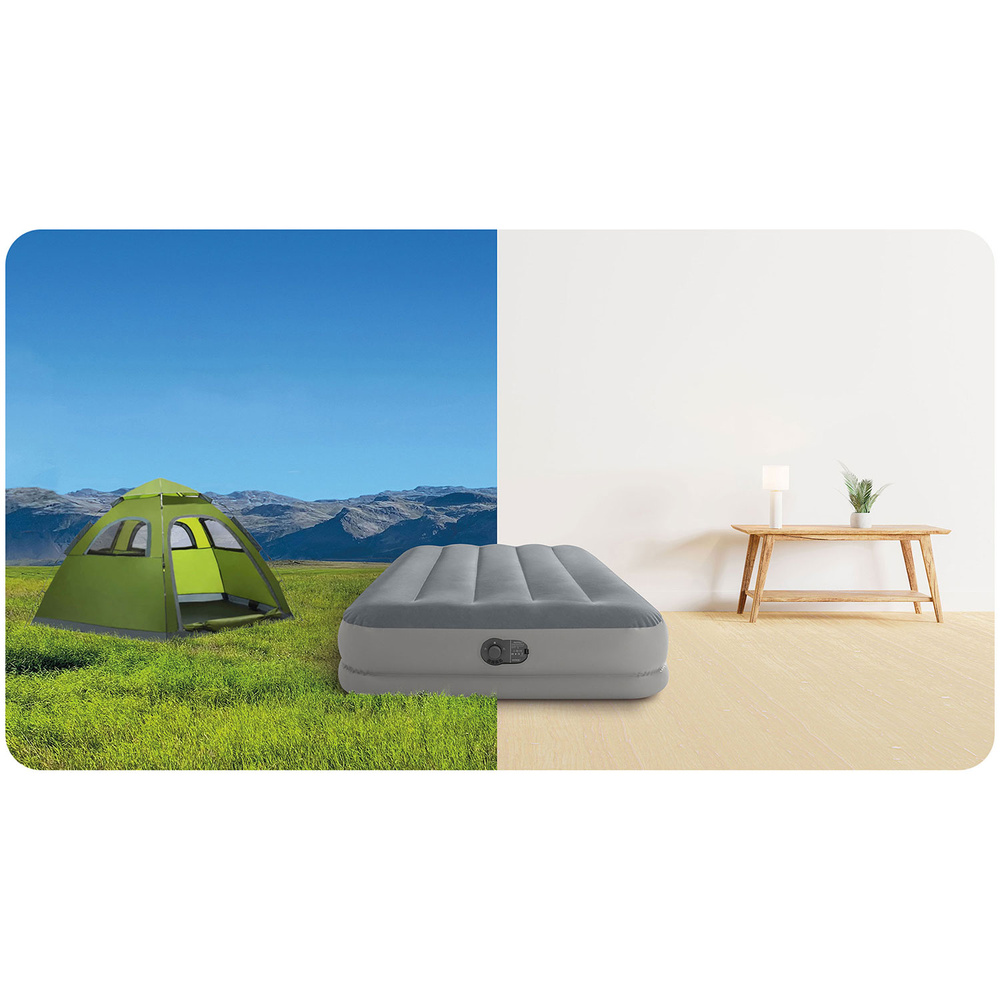 Materac welurowy dmuchany z wbudowaną pompką USB 99 x 191 x 30 cm INTEX 64112