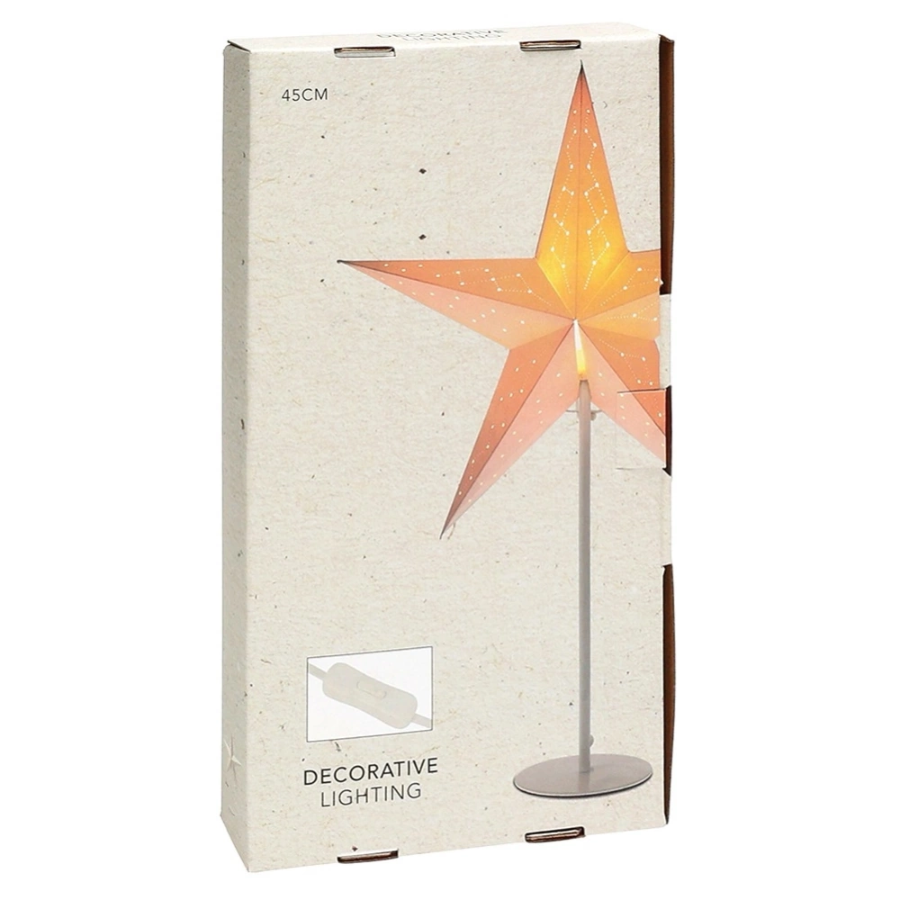 Lampka stołowa gwiazda dekoracyjna papierowa 45x65 cm