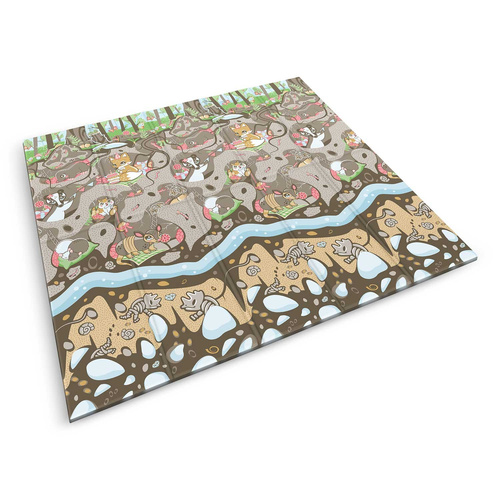 Mata piankowa edukacyjna składana 200 x 180 x 1 cm ziemia