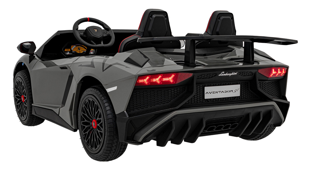 Auto Lamborghini Aventador SV na akumulator dla 2 dzieci Szary + Pilot 2,4 GHz + Pianka EVA + Audio LED