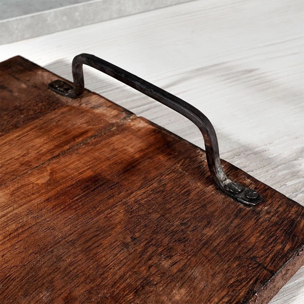 Taca do serwowania drewniana z uchwytami 40,5x21,5 cm