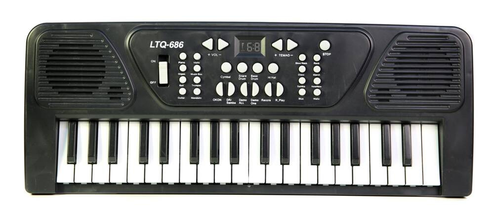 Duże organki, pianinko, keyboard z mikrofonem