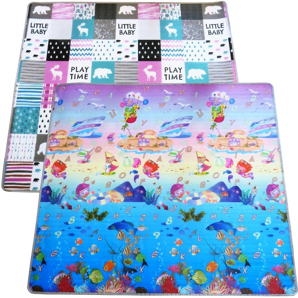 Dwustronna mata piankowa dla dzieci 177x197 cm XXL