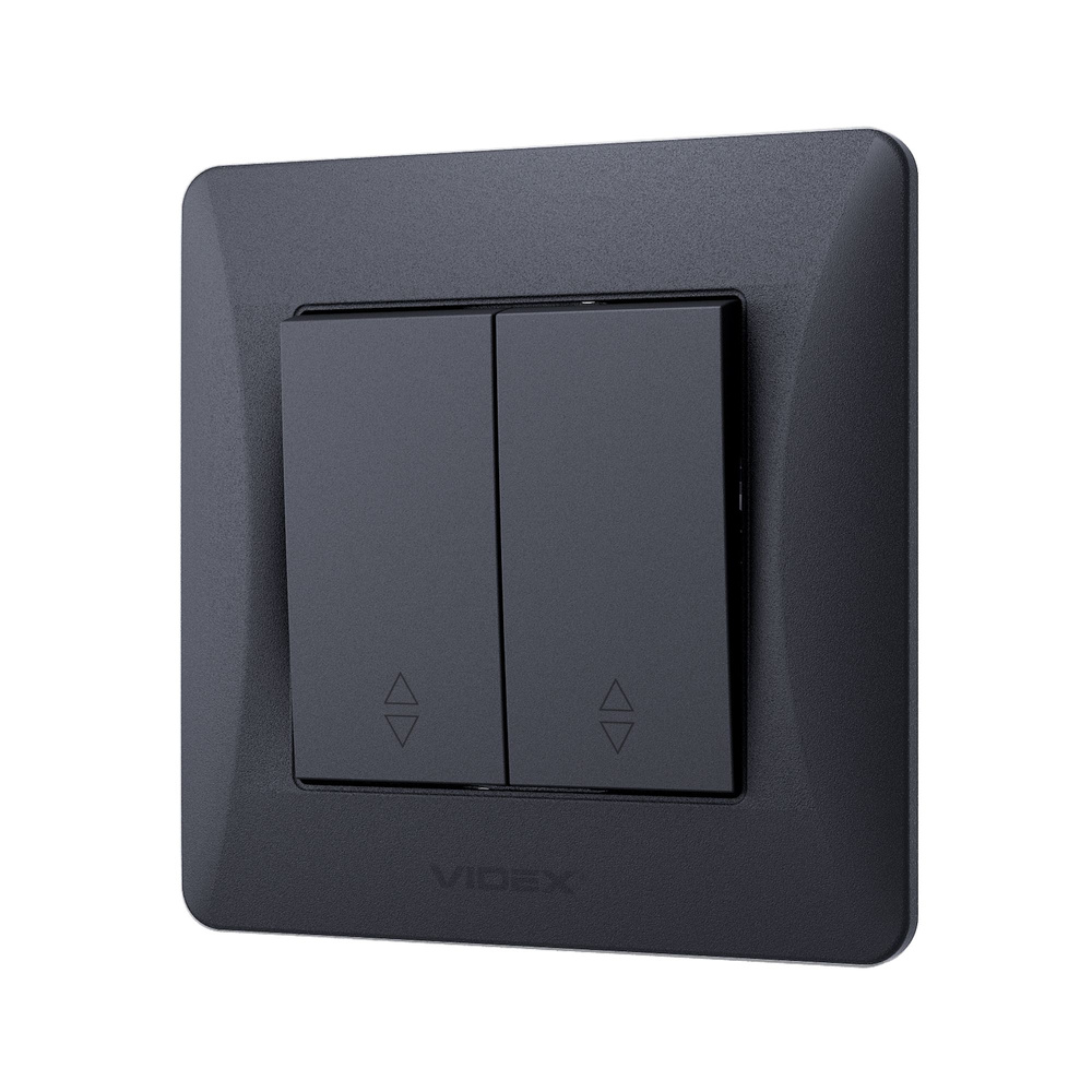 Przełącznik dwugangowy czarny grafit BINERA