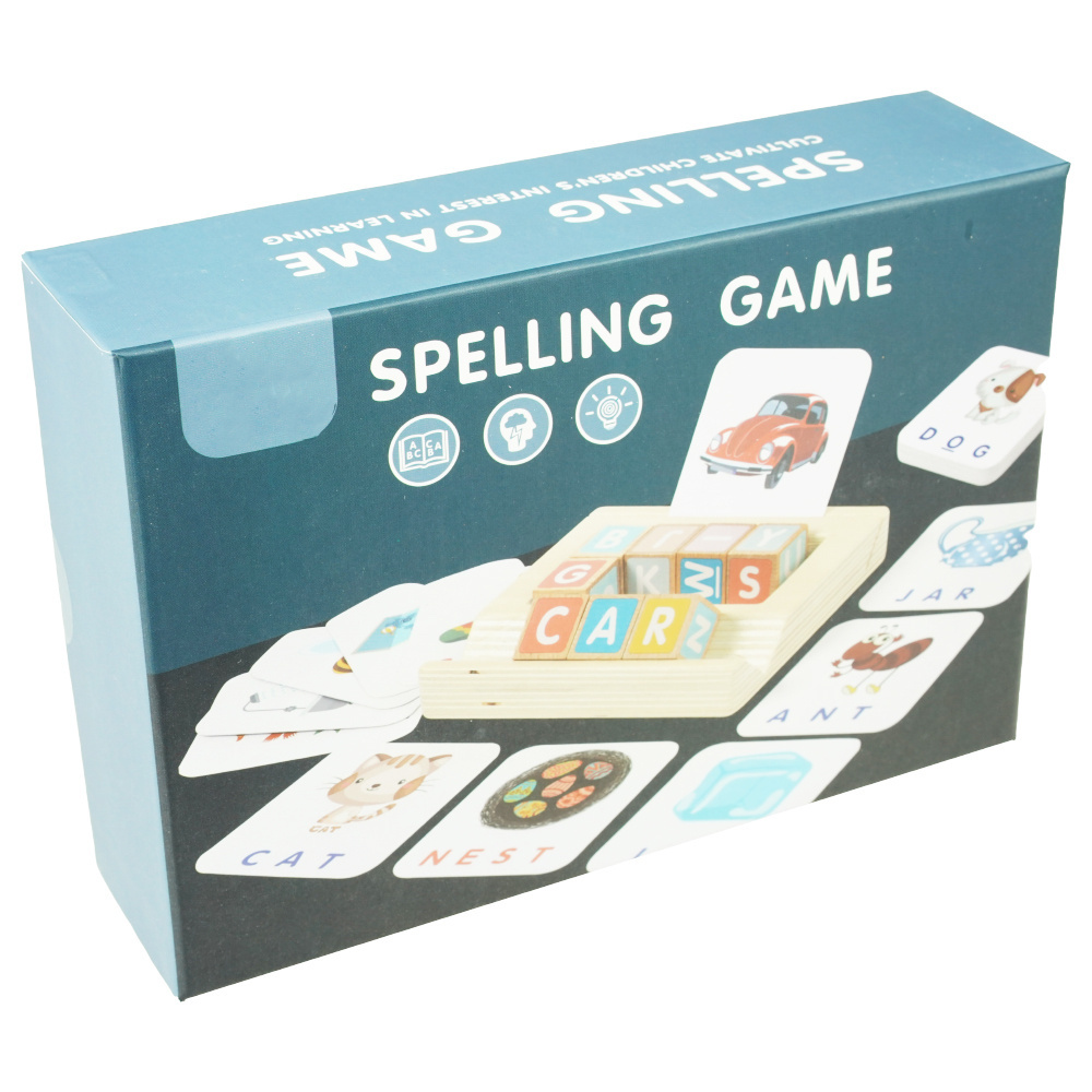 Karty językowe do układania literek i słów na drewnianej podstawce literowanie